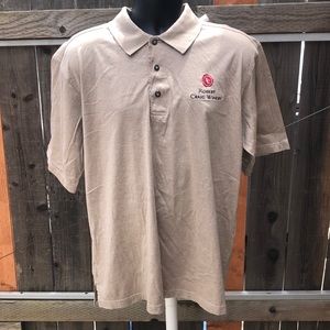 AKWA Classic Robert Craig Winery Tan 100% Mercerized Cotton Jersey Polo